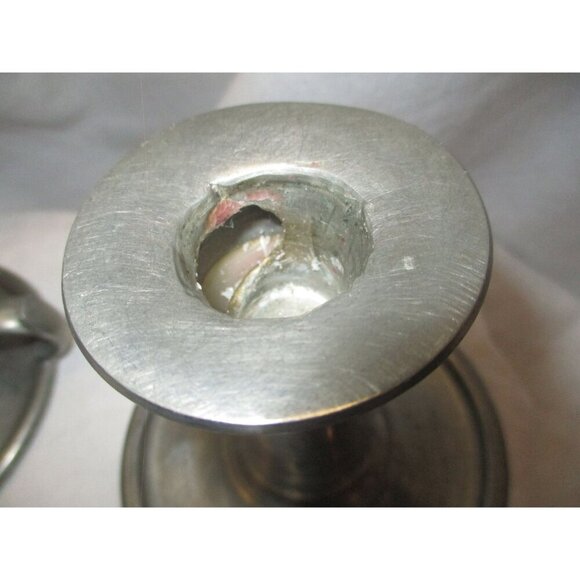 Everlast Pewter Candle Holders Vintage Hand crafted early American silver - Picture 4 of 9